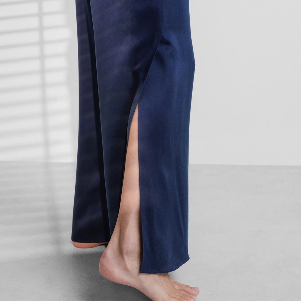 Lunya Washable Silk Pant and Tank Bundle Deep Blue Small